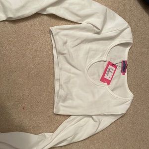 white edikted long sleeve crop top